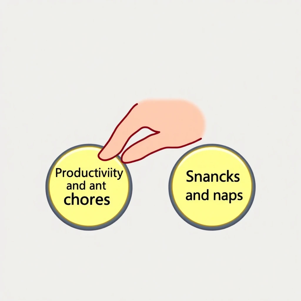 Two Buttons meme: Productivity vs Snacks