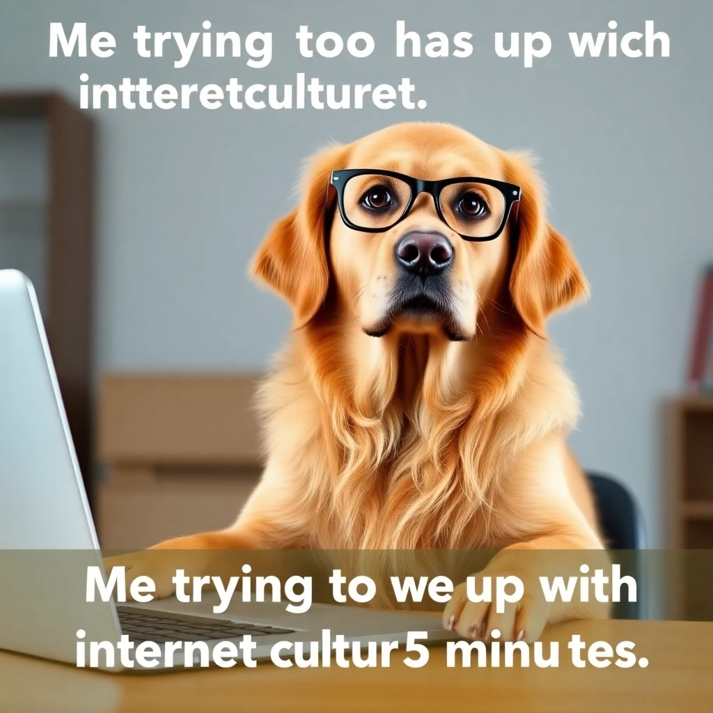 Dog confused by internet trends